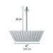 Regadera plato cuadrado 12" con brazo, cromo, FOSET RIVIERA