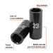 Dado largo impacto de 23 mm, 6 puntas, cuadro 1/2", TRUPER