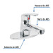 Monomando lavabo, ABS, nariz recta, con cubierta, BASIC
