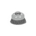Carda copa 4" alambre ondulado fino, Multi-rosca, TRUPER