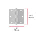Bisagra cuadrada 3-1/2", satinado, cabeza plana, HERMEX