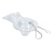 Sapo 2" para WC, PVC transparente, cadena inoxidable, FOSET