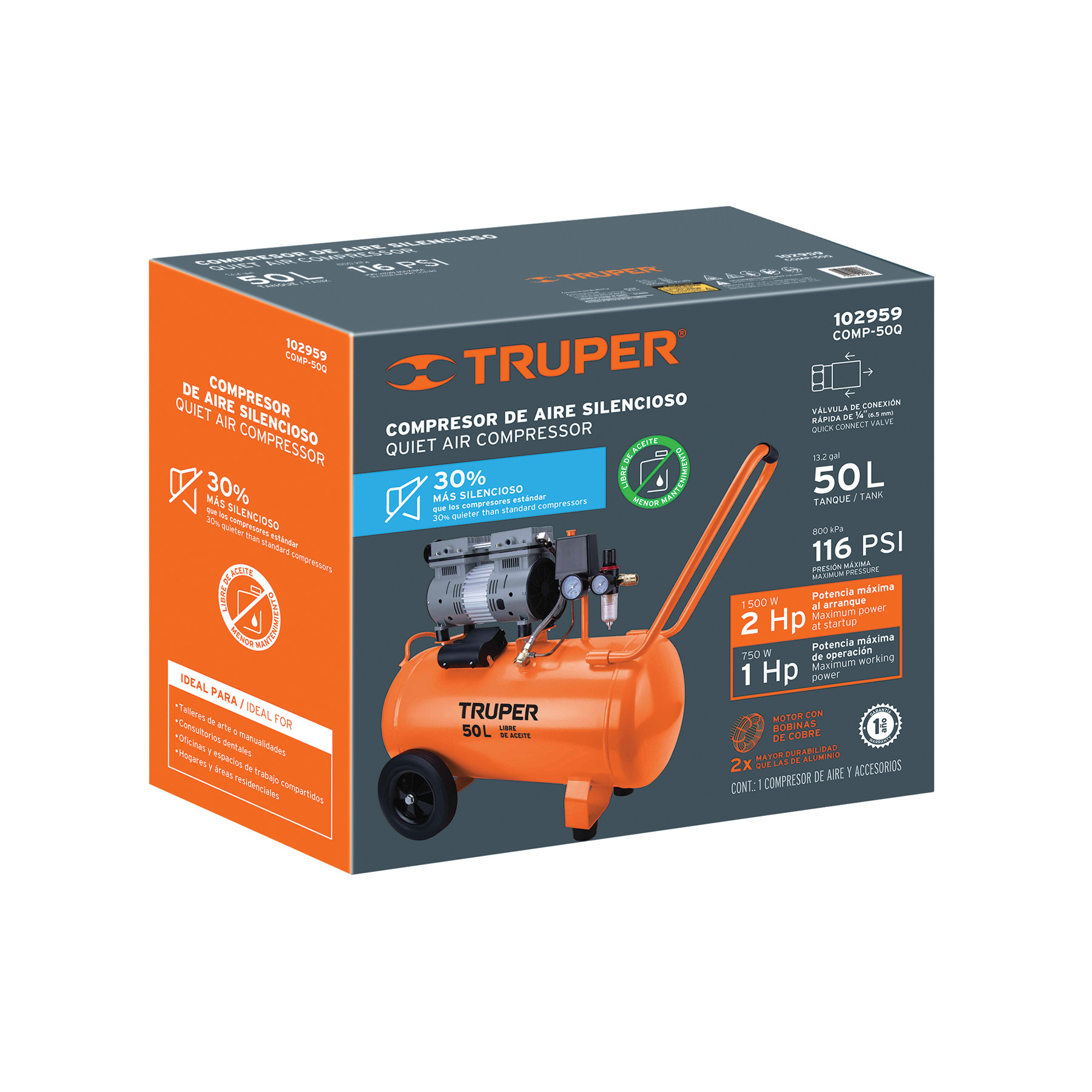 Caja de empaque de repuesto para COMP-50Q, TRUPER