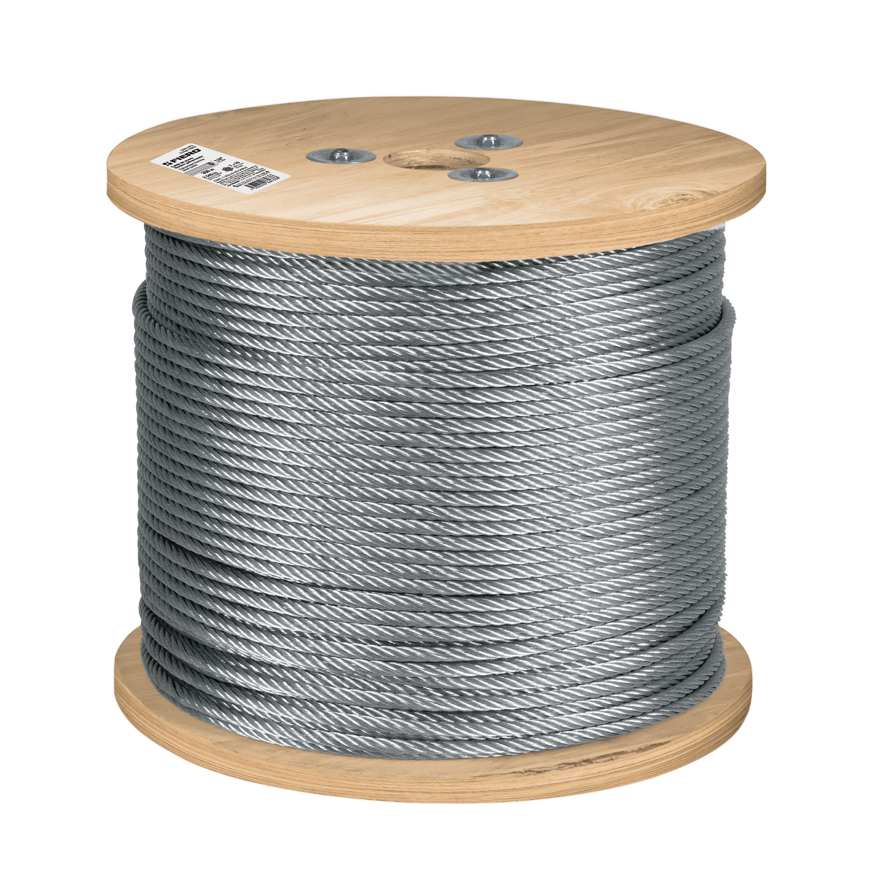 Metro de cable flexible 1/4" de acero 7x19 hilos, 300 m