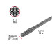 Metro de cable rígido 1/8" de acero 7x7 hilos, 75 m, FIERO