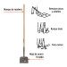 Raspador forjado de 8", mango de 48", TRUPER