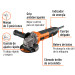 Esmeriladora angular 4-1/2", 950W, TRUPER ERGO PRO
