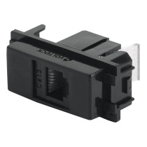Toma de teléfono, línea Italiana, color negro, VOLTECK
