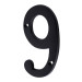 Número 9 de latón sólido 4", negro, HERMEX