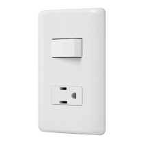 Placa armada contacto e interruptor sencillo, VOLTECK BASIC