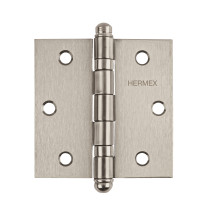 Bisagra cuadrada 3" acero inox, cabeza redonda, HERMEX