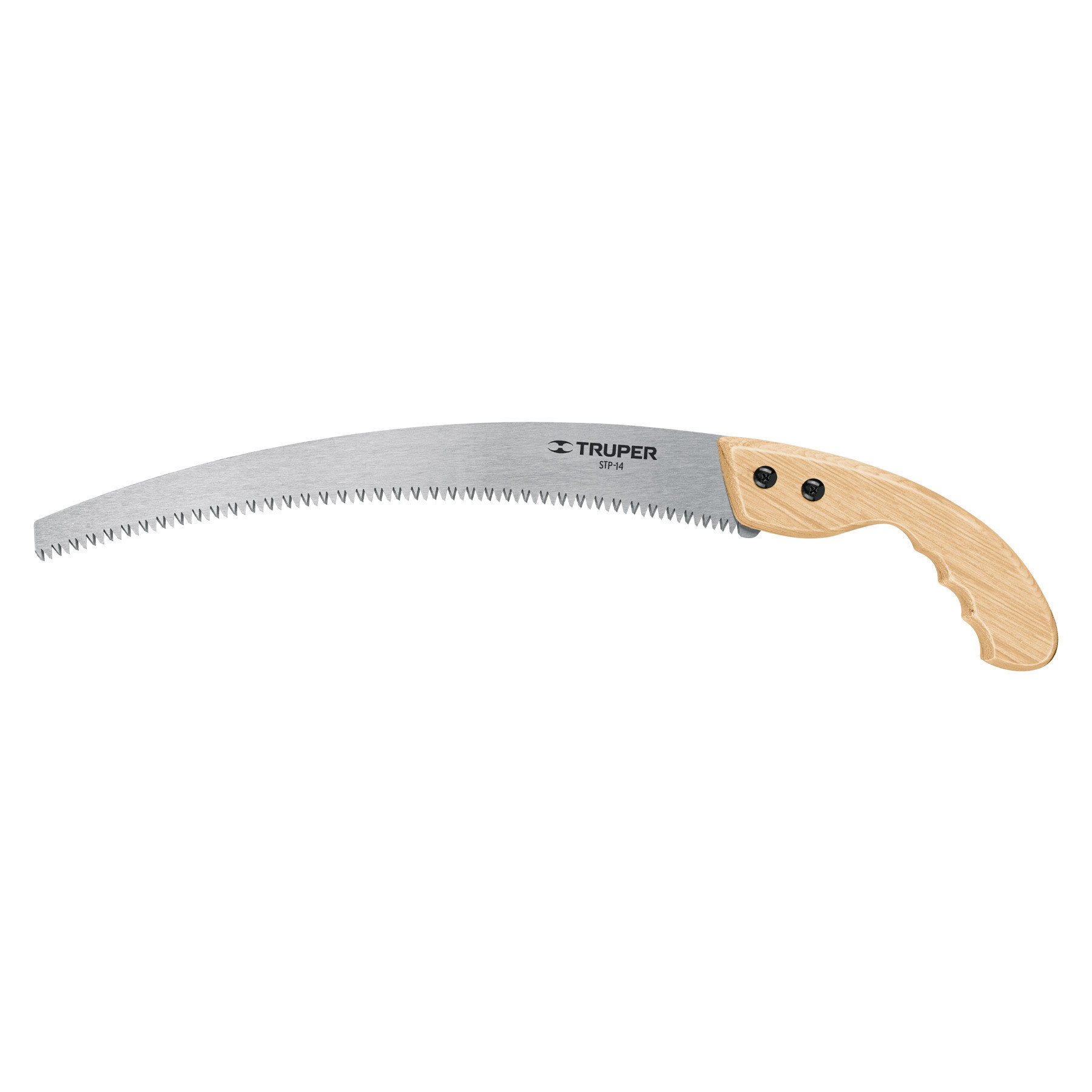 Serrucho de poda 14",hoja curva,6 DPP, mango madera, TRUPER