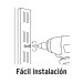 Cremallera doble blanca para ménsulas planas, 1.5m, FIERO