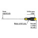 Desarmador cabinet 3/16 x 8" mango Comfort Grip, PRETUL