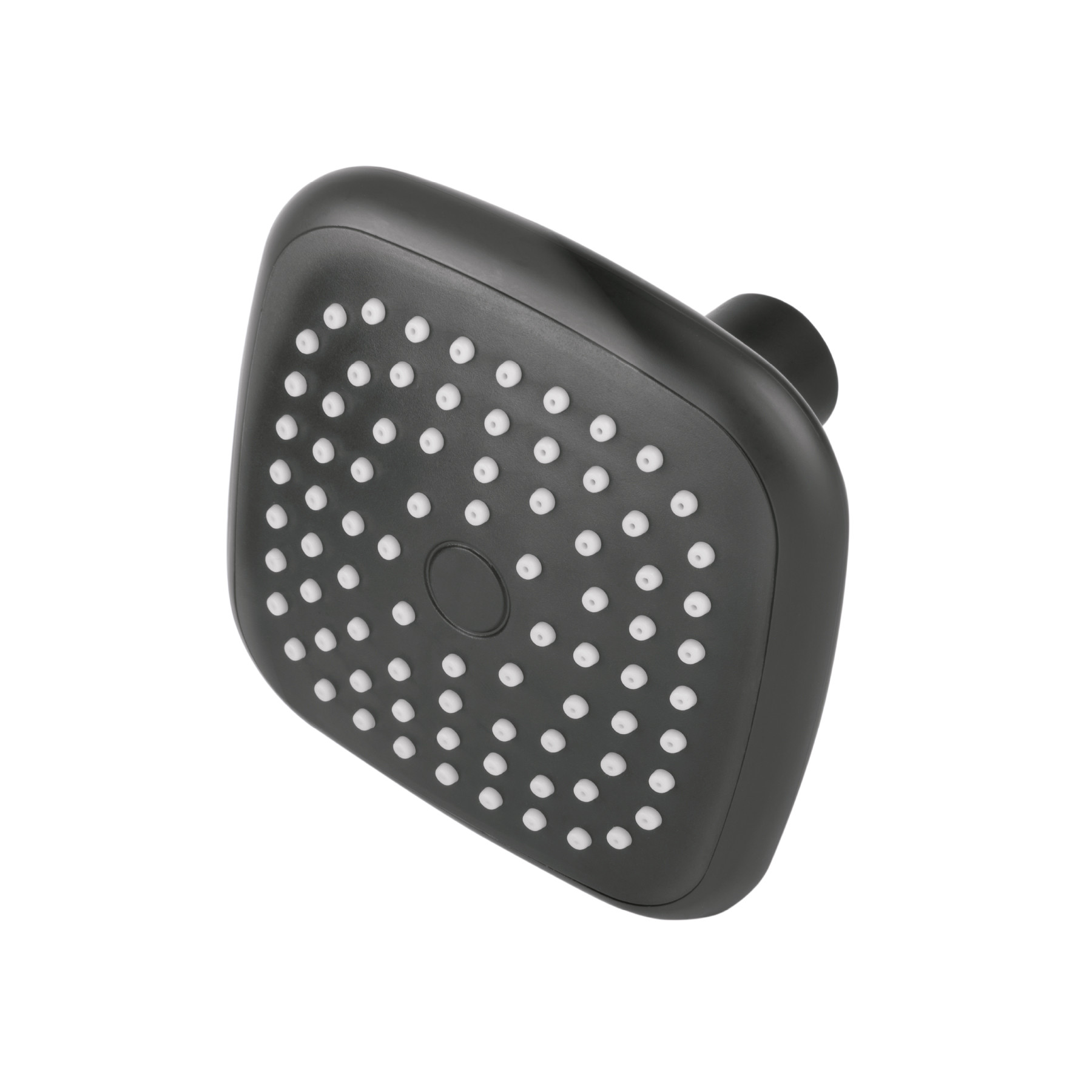 Regadera cuadrada de ABS 3-3/4" sin brazo, negro, BASIC