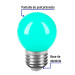 Foco LED 1 W, tipo globo G45, color verde, E26, VOLTECK