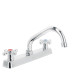 Mezcladora 8" fregadero cromo, cuello corto, cruceta, BASIC