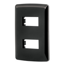 Placa de 2 módulos, negra, Línea Italiana, VOLTECK