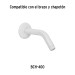 Regadera redonda de ABS 2-1/2" gris-blanca sin brazo, BASIC