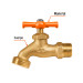 Llave p/manguera, de latón 140g, 1/2", blíster, TRUPER