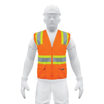 Chaleco de seguridad naranja max visibilidad y 6 bolsas