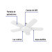 Lámpara LED tipo ventilador 50W, 5 aspas, 6500K, BASIC