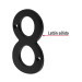 Número 8 de latón sólido 4", negro, HERMEX