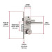 Cerradura de embutir 4 bulones, llave de puntos, HERMEX