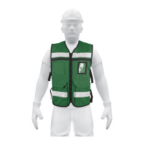 Chaleco brigadista con cintas reflejantes, color verde