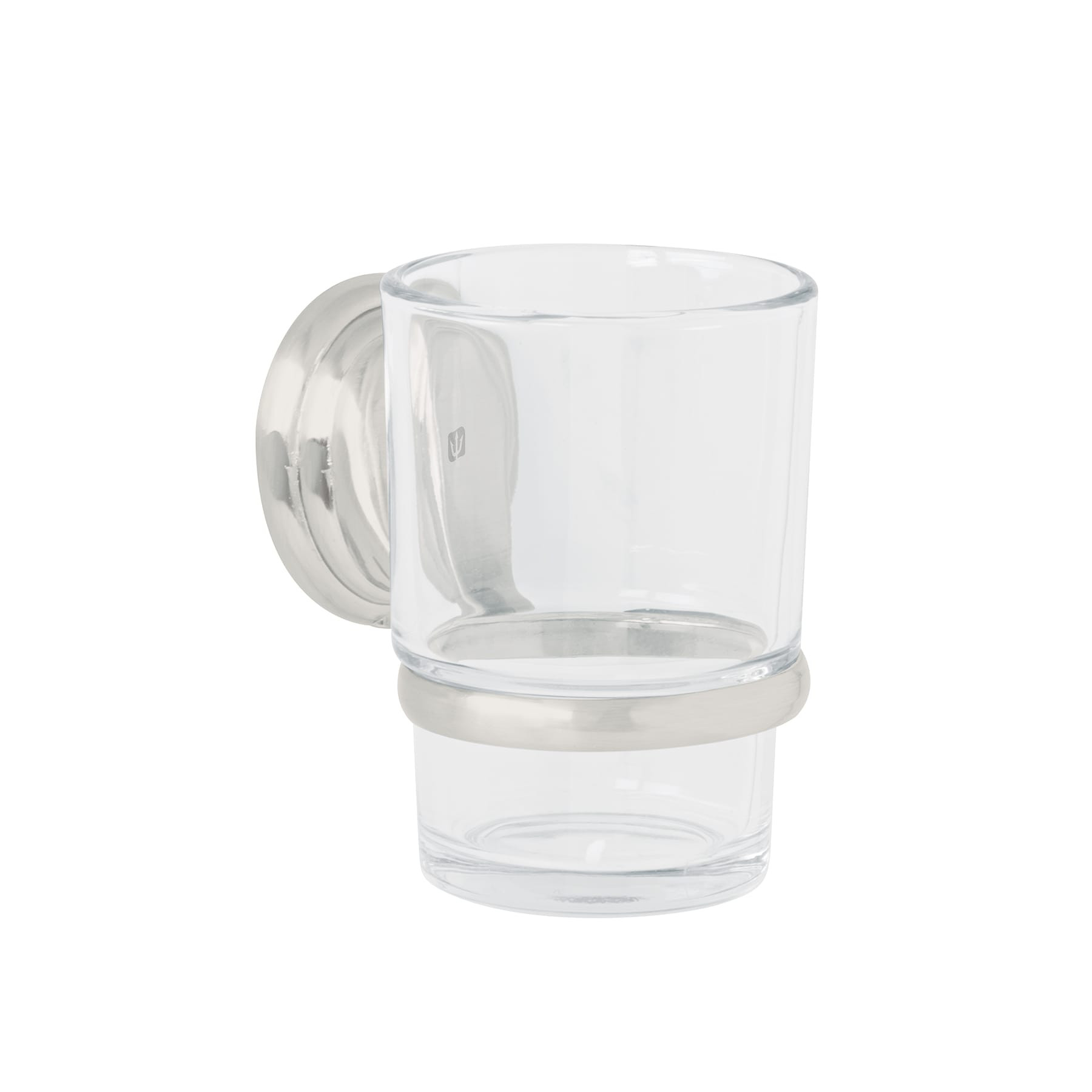 Portavaso cepillero con vaso de vidrio, níquel satín, AQUA