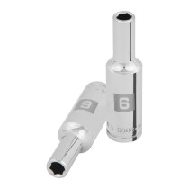 Dado largo de 6 mm, 6 puntas, cuadro 3/8", TRUPER