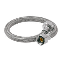 Manguera lavabo/fregadero, vinilo gris, 1/2" x 1/2", 40 cm