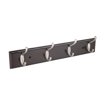 Perchero para pared con 4 ganchos, 10 cm, satinados, HERMEX