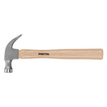 Martillo semipulido, 16 oz, uña curva, PRETUL