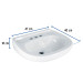 Lavabo de porcelana con rebosadero, blanco, FOSET