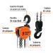 Polipasto industrial de cadena, 3 toneladas, TRUPER
