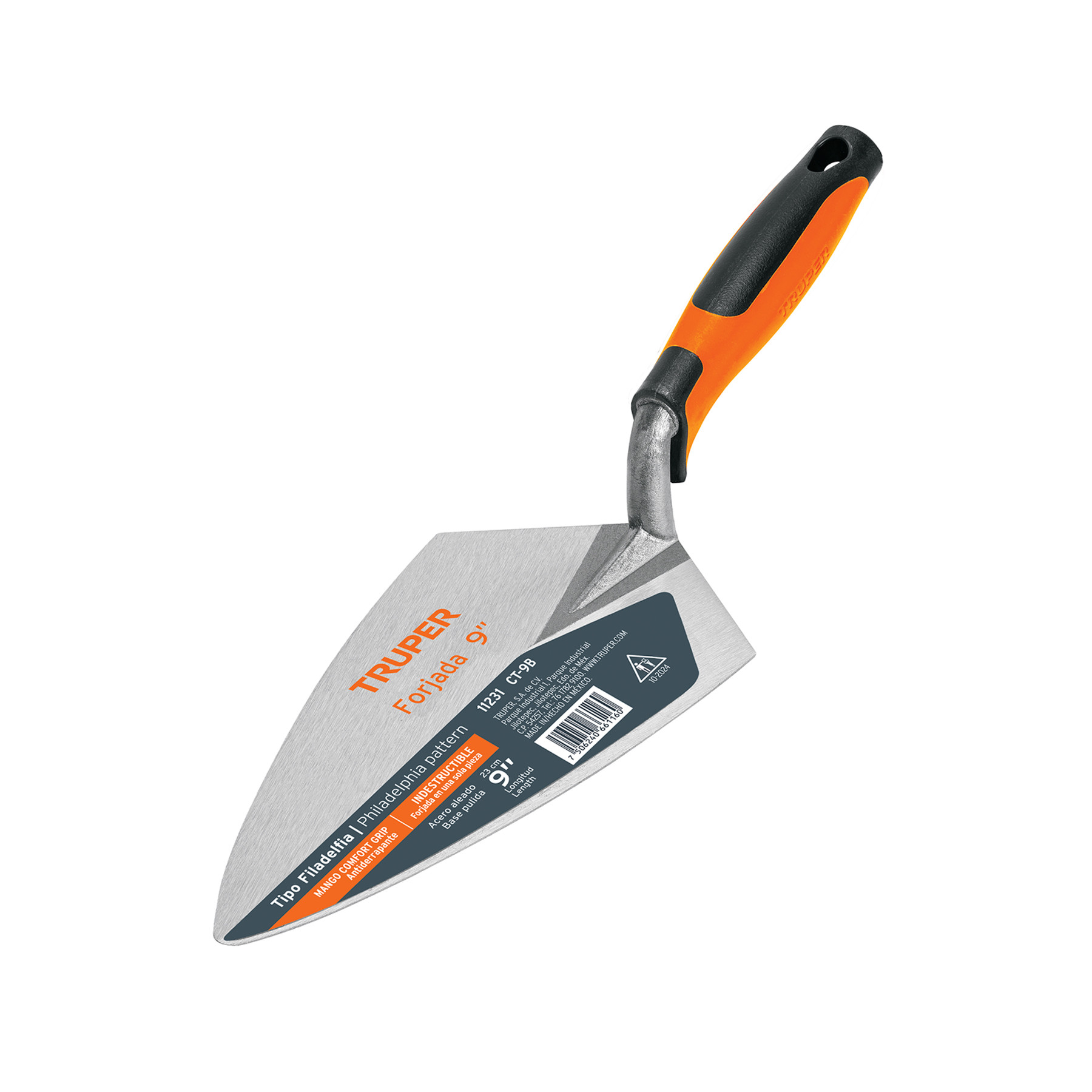 Cuchara para albañil 9" forjada tipo Filadelfia, mgo Comfort