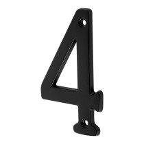 Número 4 de latón sólido 4", negro, HERMEX