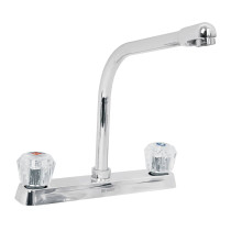 Mezcladora 8" fregadero cromo, cuello cobra, acrílico, BASIC