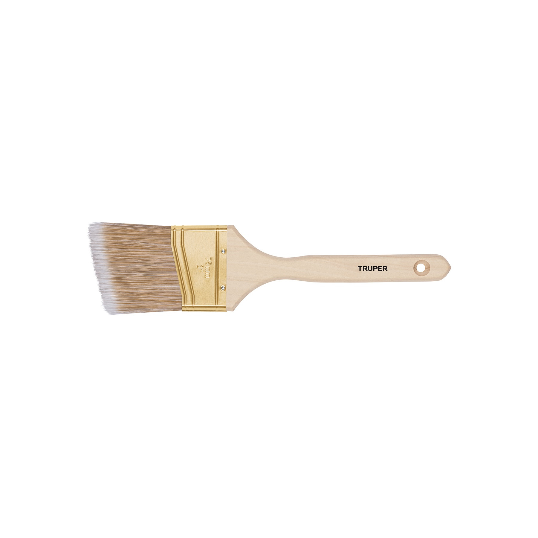 Brocha cerdas sintéticas 3" corte angular, mango de madera