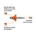 Broca para router, redondeado con moldura, 1-1/8" con balero