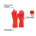 Guantes de látex para limpieza, rojos, G, PRETUL