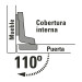 2 bisagras bidimensionales 110°, cobertura interna, HERMEX