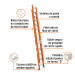 Escalera de extensión, tipo II, 24 peldaños, fibra de vidrio