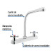 Mezcladora 8" fregadero cromo, cuello cobra, cruceta, BASIC