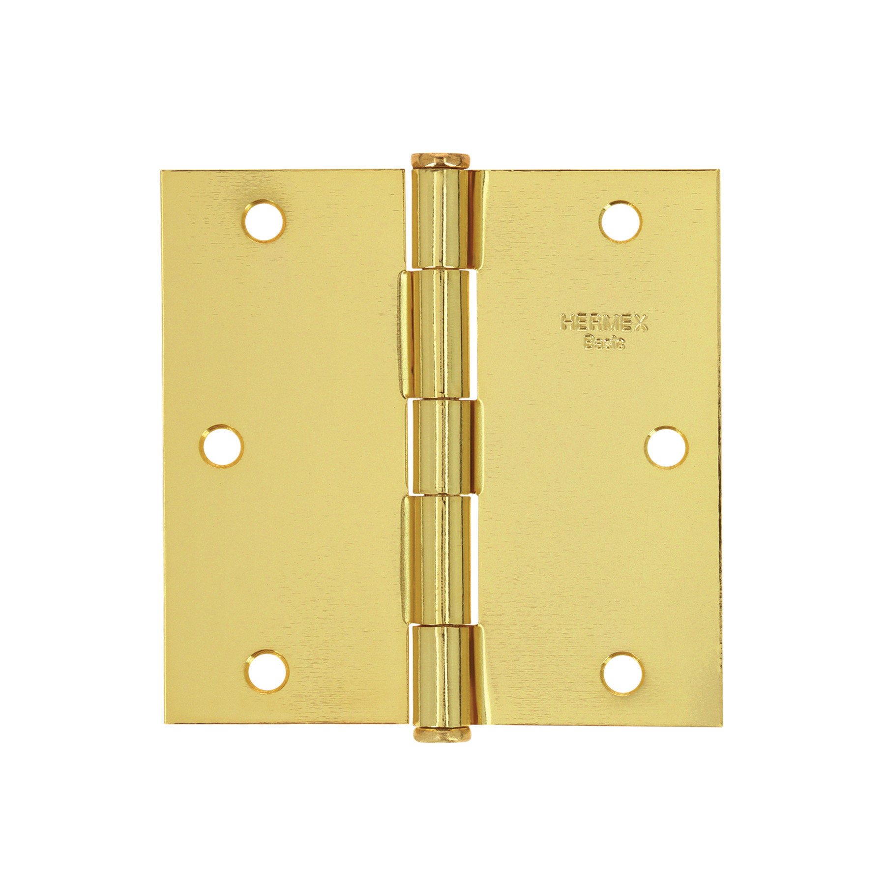 Bisagra cuadrada 3-1/2",latonado, cabeza plana, HERMEX BASIC