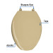 Asiento alargado para WC, abierto, beige, AQUA