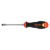 Desarmador plano 1/4" x 4" mango Comfort Grip, TRUPER