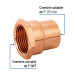 Conector de cobre, rosca interior 1", FOSET