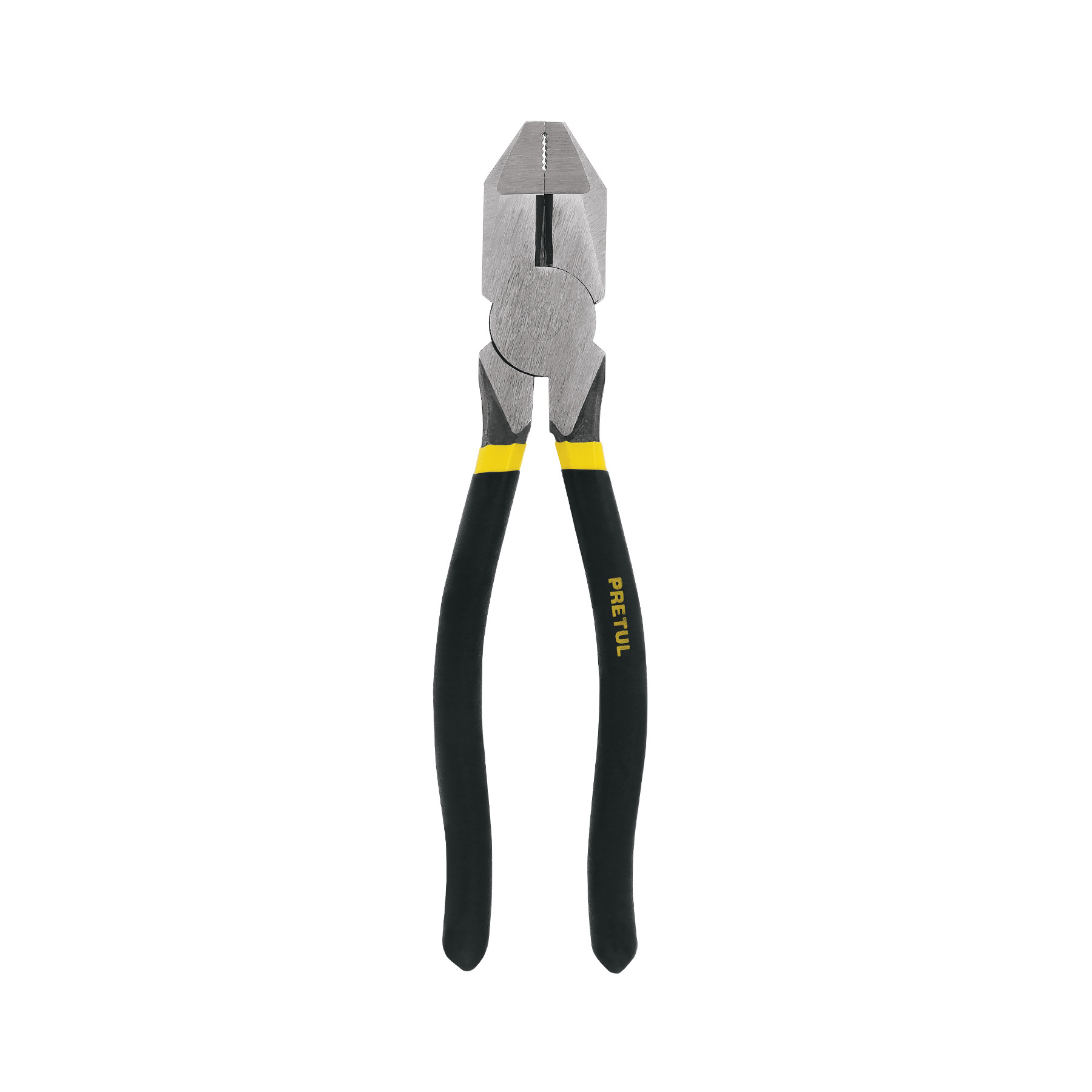 Pinza para electricista 9" uso rudo, mango de PVC, PRETUL